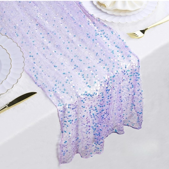 Elegant Purple Sequin Table Runners - Picture 1 of 6